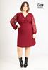 Picture of CURVY GIRL BELTED PUFF SLEEVE LACE DRESS